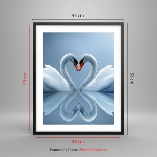 Plakat i sort ramme - Tid til kærlighed - 40x50 cm
