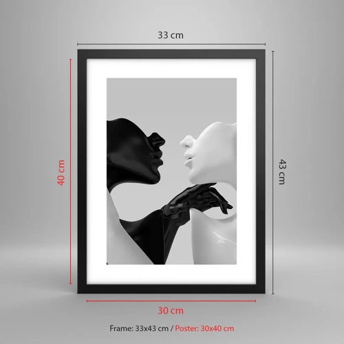 Plakat i sort ramme - Tiltrækning - begær - 30x40 cm