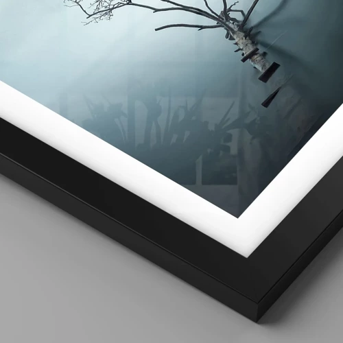 Plakat i sort ramme - Ud af vand og tåge - 100x70 cm