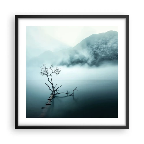 Plakat i sort ramme - Ud af vand og tåge - 50x50 cm