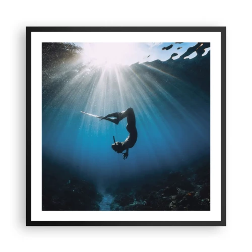 Plakat i sort ramme - Undervandsdans - 60x60 cm