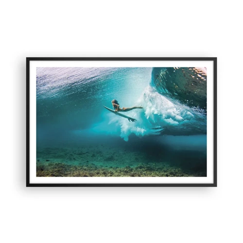 Plakat i sort ramme - Undervandsverden - 91x61 cm