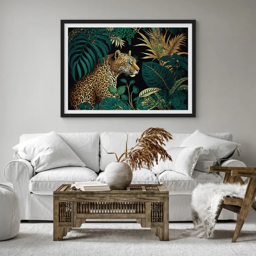 Plakat i sort ramme - Værten i junglen - 40x30 cm