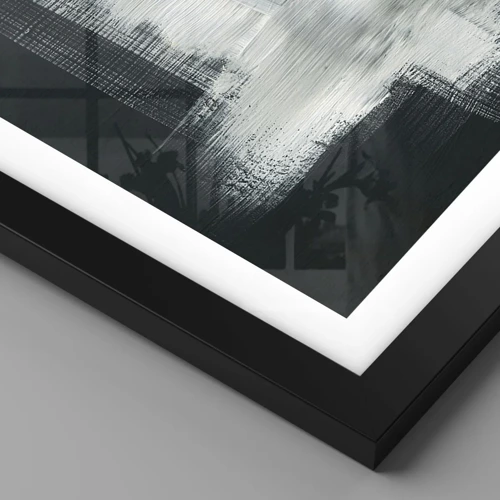 Plakat i sort ramme - Vævet af det lodrette og det vandrette - 100x70 cm