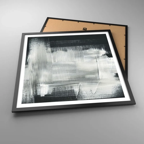 Plakat i sort ramme - Vævet af det lodrette og det vandrette - 60x60 cm