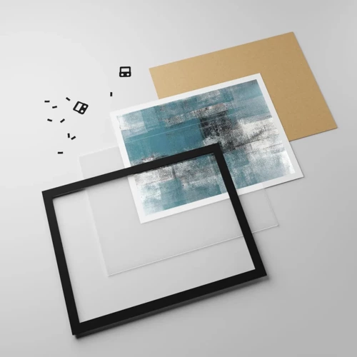 Plakat i sort ramme - Vand og luft - 70x50 cm