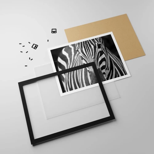 Plakat i sort ramme - Verden er sort og hvid - 50x40 cm