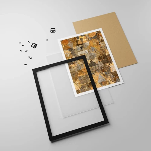 Plakat i sort ramme - Verden i form - 70x100 cm