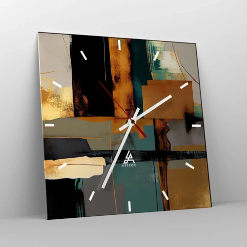 Vægur, Uret - Abstraktion - lys og skygge - 30x30 cm