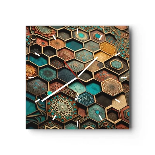 Vægur, Uret - Arabiske ornamenter - en variation - 30x30 cm
