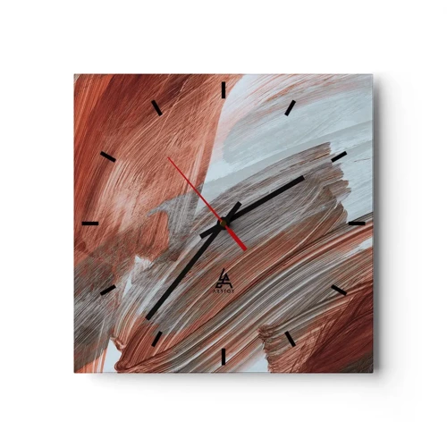 Vægur, Uret - Efterårsagtig og blæsende abstraktion - 40x40 cm