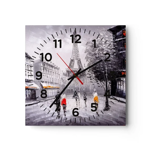 Vægur, Uret - En parisisk spadseretur - 30x30 cm