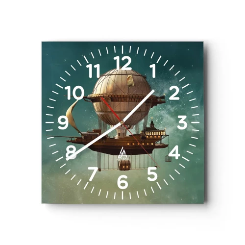 Vægur, Uret - Jules Verne hilser - 40x40 cm