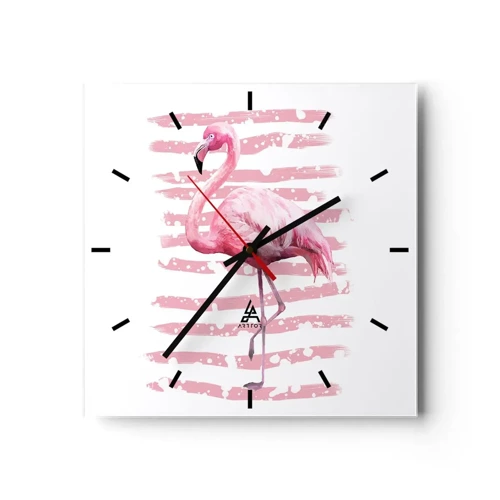 Vægur, Uret - Med værdighed, om end i pink - 30x30 cm