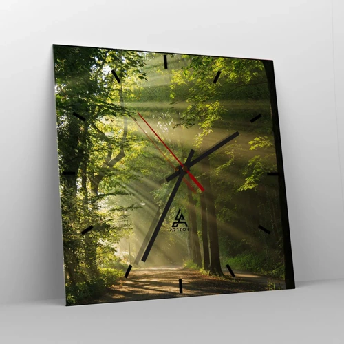 Vægur, Uret - Øjeblik i skoven - 30x30 cm