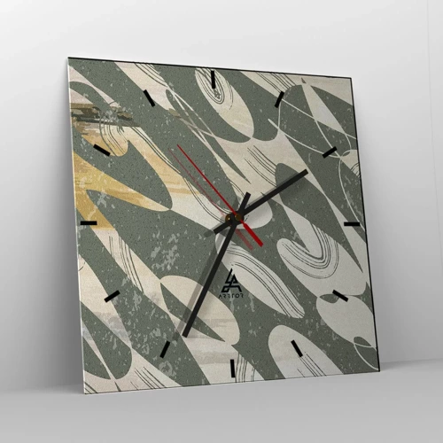 Vægur, Uret - Rytmisk abstraktion - 30x30 cm