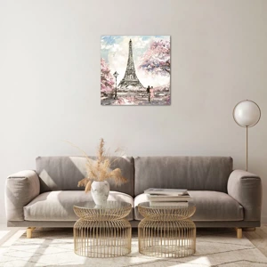 Billede på glas - April gåtur rundt i Paris - 50x50 cm