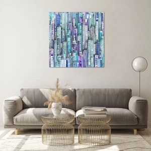 Billede på glas - Blå fra himlen - 70x70 cm