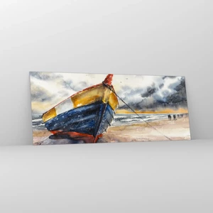 Billede på glas - Hvile på stranden - 100x40 cm