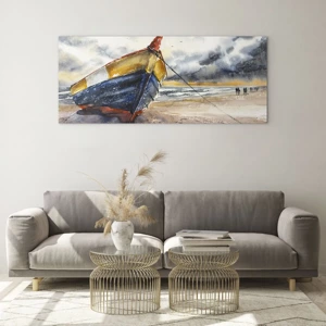 Billede på glas - Hvile på stranden - 100x40 cm