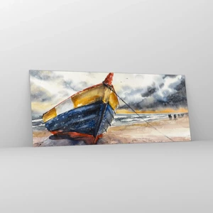 Billede på glas - Hvile på stranden - 120x50 cm