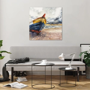 Billede på glas - Hvile på stranden - 70x70 cm