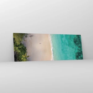 Billede på glas - Paradis strand - 140x50 cm