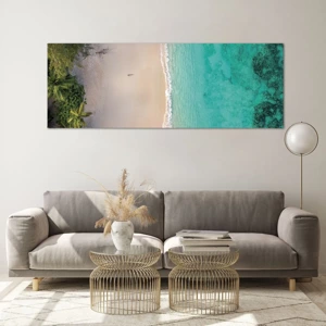 Billede på glas - Paradis strand - 140x50 cm