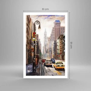 Plakat - New York - også farverig i regnvejr - 61x91 cm