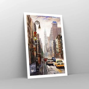 Plakat - New York - også farverig i regnvejr - 61x91 cm