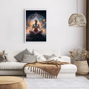 Plakat i hvid ramme - Flow af god energi - 61x91 cm