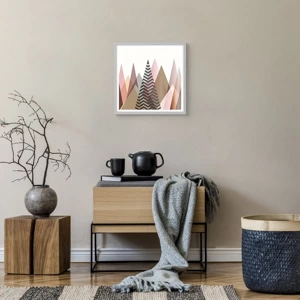 Plakat i hvid ramme - Pyramide udsigt - 40x40 cm