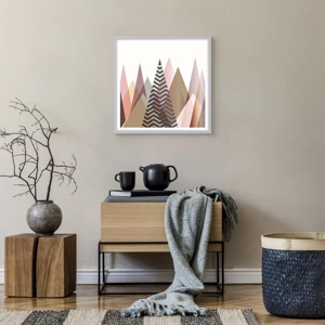 Plakat i hvid ramme - Pyramide udsigt - 50x50 cm