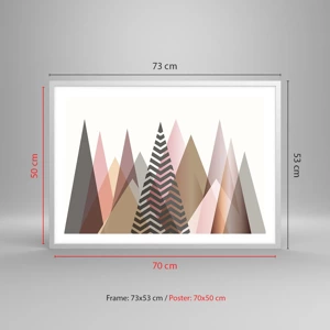 Plakat i hvid ramme - Pyramide udsigt - 70x50 cm