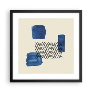 Plakat i sort ramme - Abstrakt kvartet - 40x40 cm