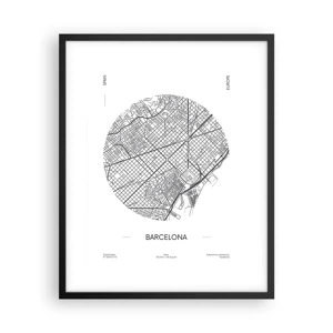 Plakat i sort ramme - Barcelonas anatomi - 40x50 cm