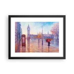 Plakat i sort ramme - En efterårsdag i London - 40x30 cm