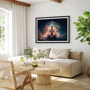 Plakat i sort ramme - Flow af god energi - 70x50 cm