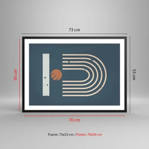 Plakat i sort ramme - Geometri på granatæble - 70x50 cm