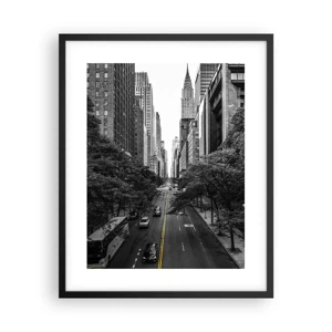 Plakat i sort ramme - New York morgen - 40x50 cm