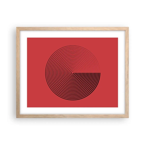 Plakat i ramme af lyst egetræ - Cirkulær bevægelse - 50x40 cm