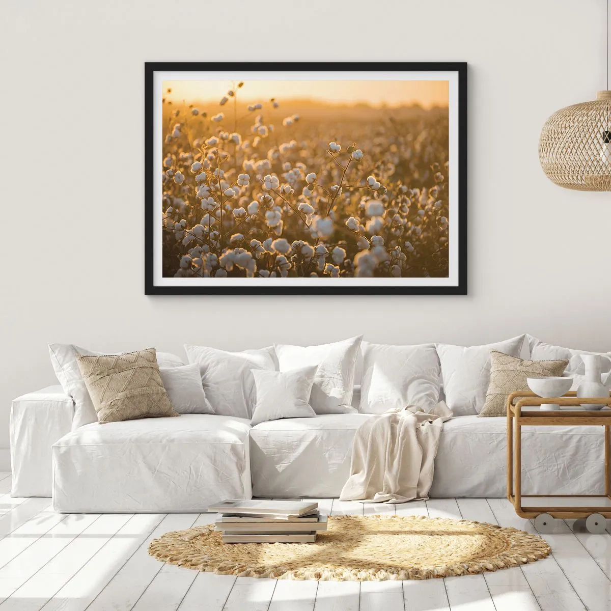 Plakat i sort ramme - Et luftigt felt - 40x30 cm