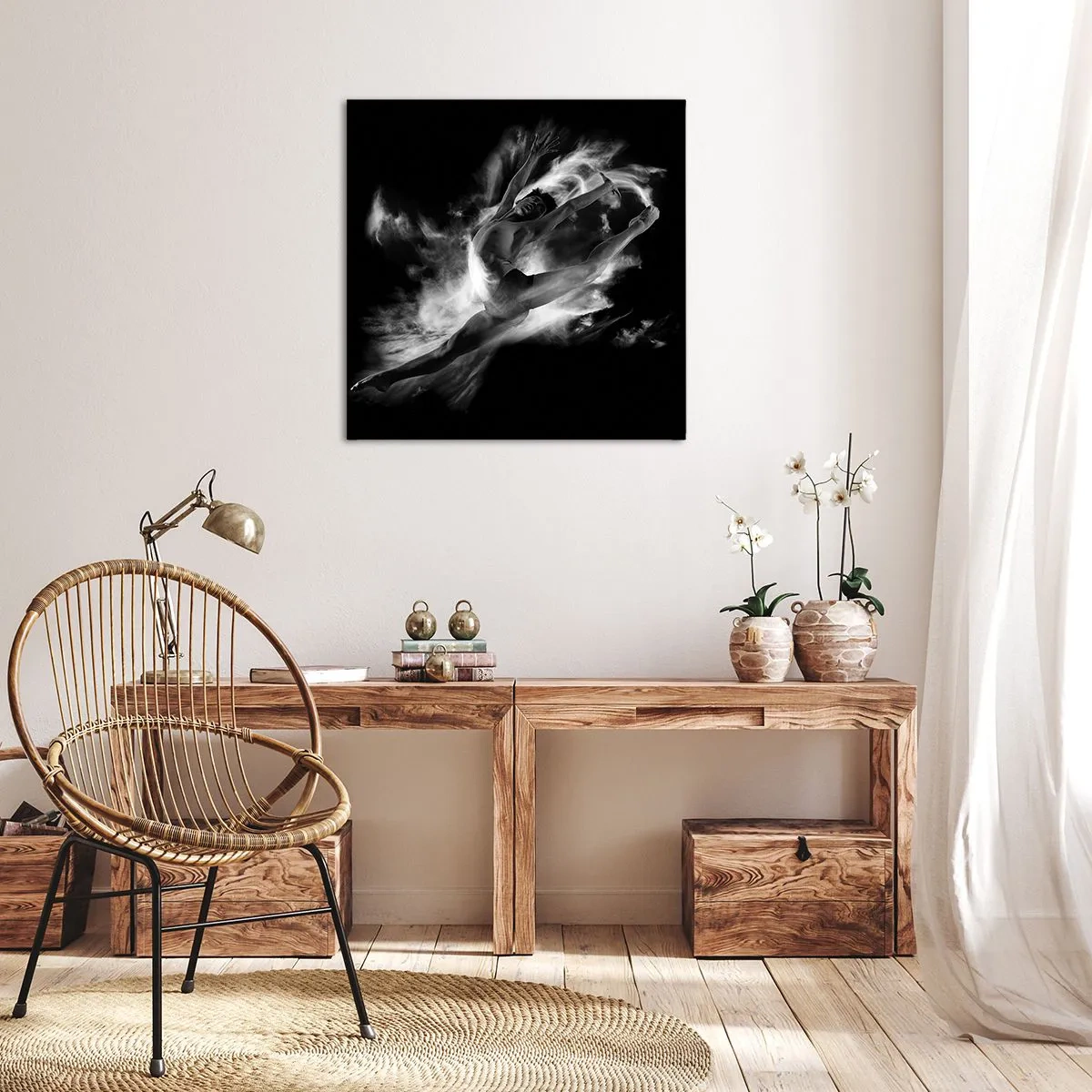 Lærredstryk - Billede på lærred - Stoppet under flyvning - 70x70 cm