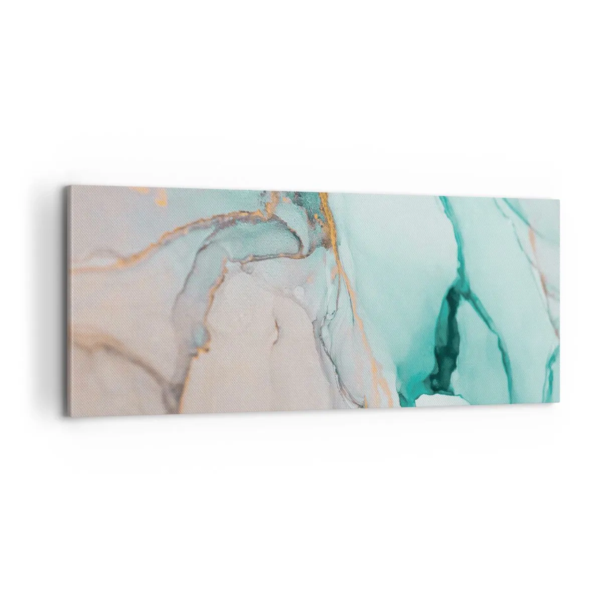 Lærredstryk - Billede på lærred - Dans af former og farver - 100x40 cm