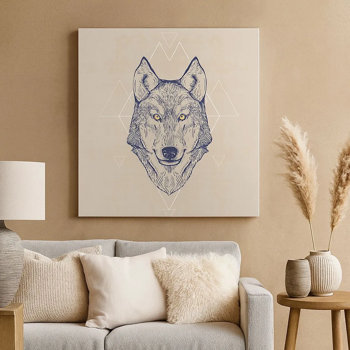 Lærredstryk - Billede på lærred - En alfa med et gennemtrængende blik - 30x30 cm