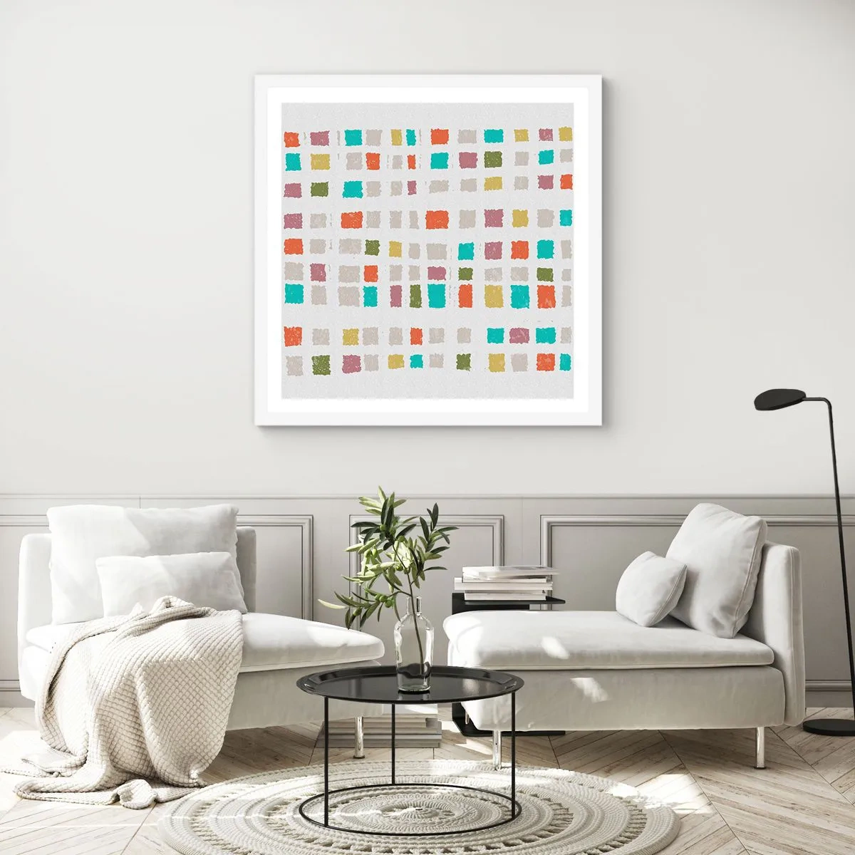 Plakat i hvid ramme - Ukendt leg - 50x50 cm