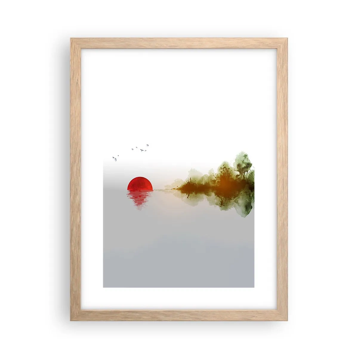 Plakat i ramme af lyst egetræ - Et løfte om fred - 30x40 cm