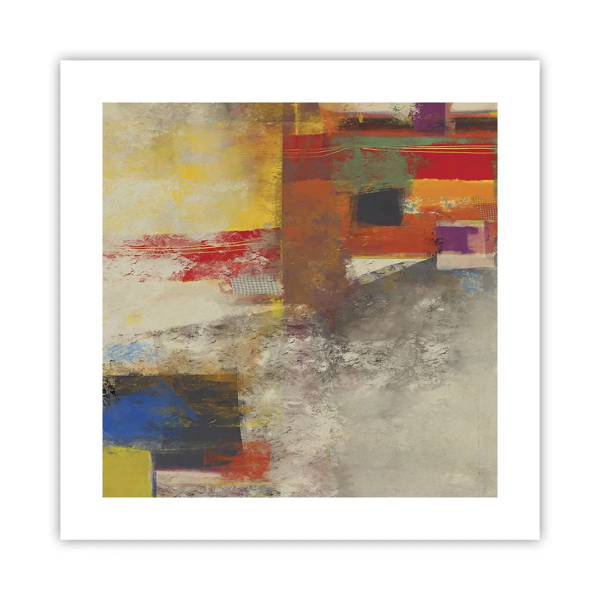 Plakat - Geometri af farver - 40x40 cm