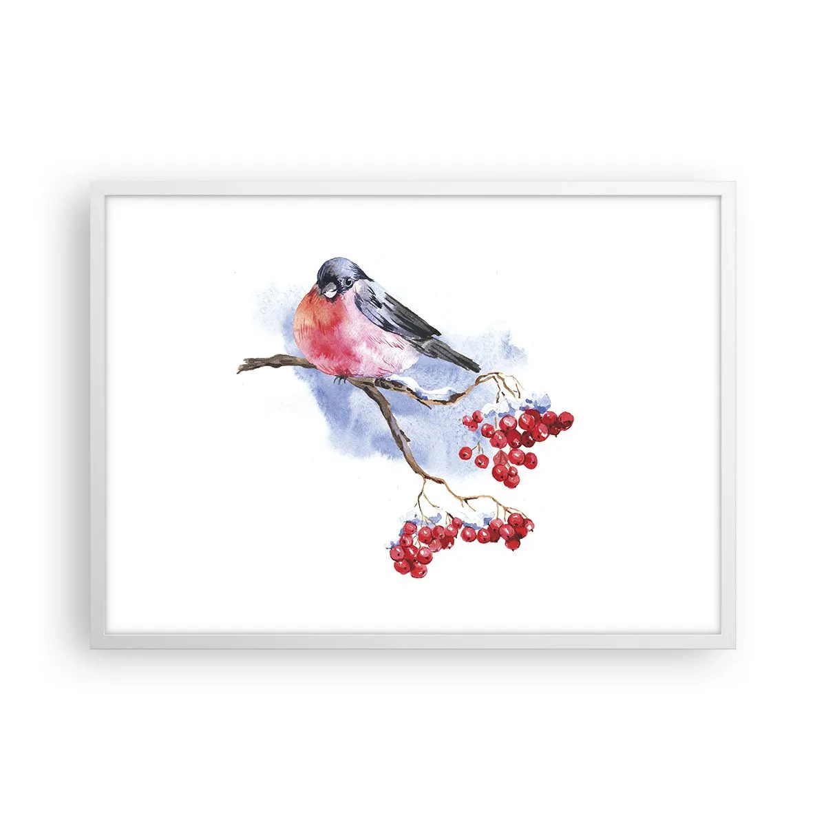 Plakat i hvid ramme - Vinter i farver - 70x50 cm