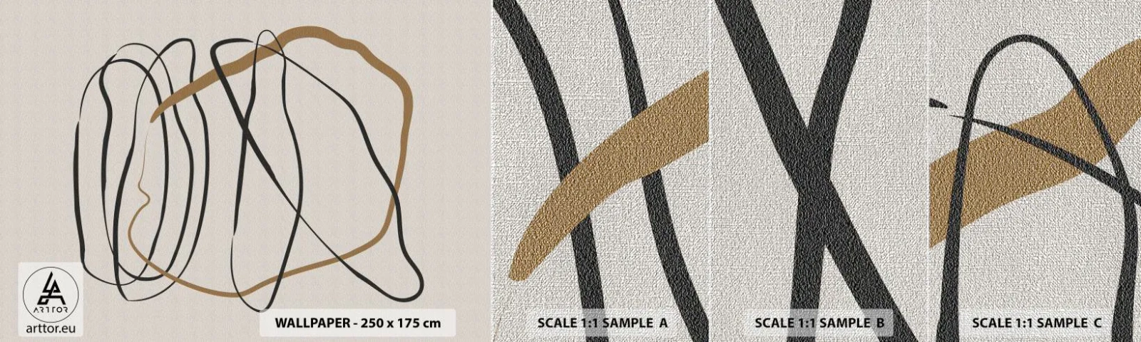 Prøve Fototapet Premium Canvas - Komposition - dans i besiddelse - Stykke, Minimalistisk, Art Deco - 100x30 cm